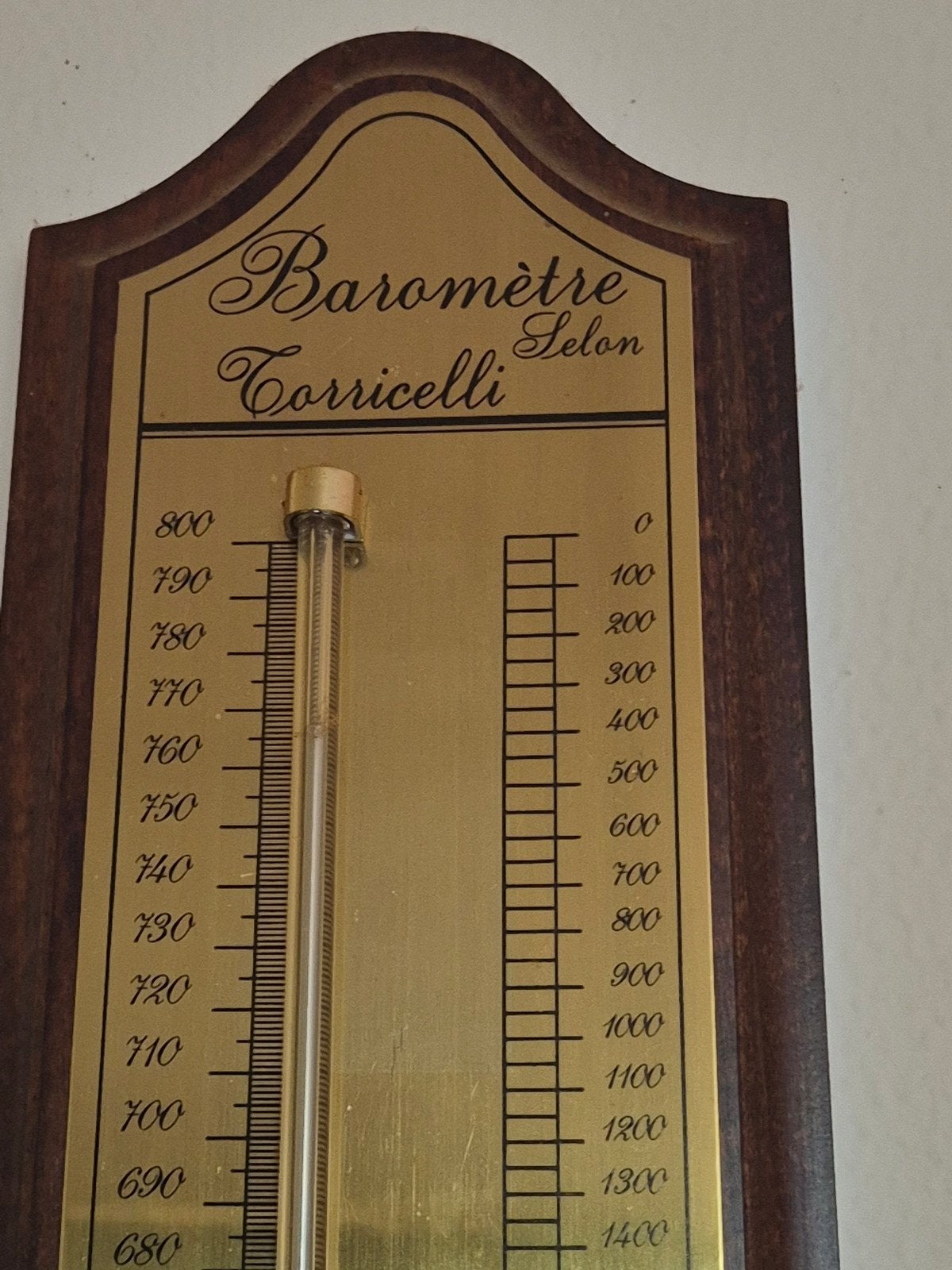 Antieke Barometer Selon Torricelli - Houten Wandmodel, Ophalen, Gebruikt, Barometer