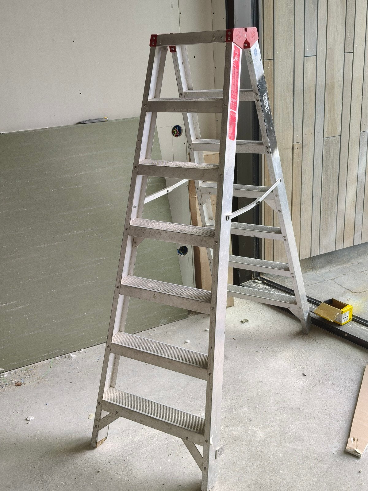 ALGA aluminium dubbele trap – 7 treden – ca. 1,60 m, Ophalen, Gebruikt, Minder dan 2 meter