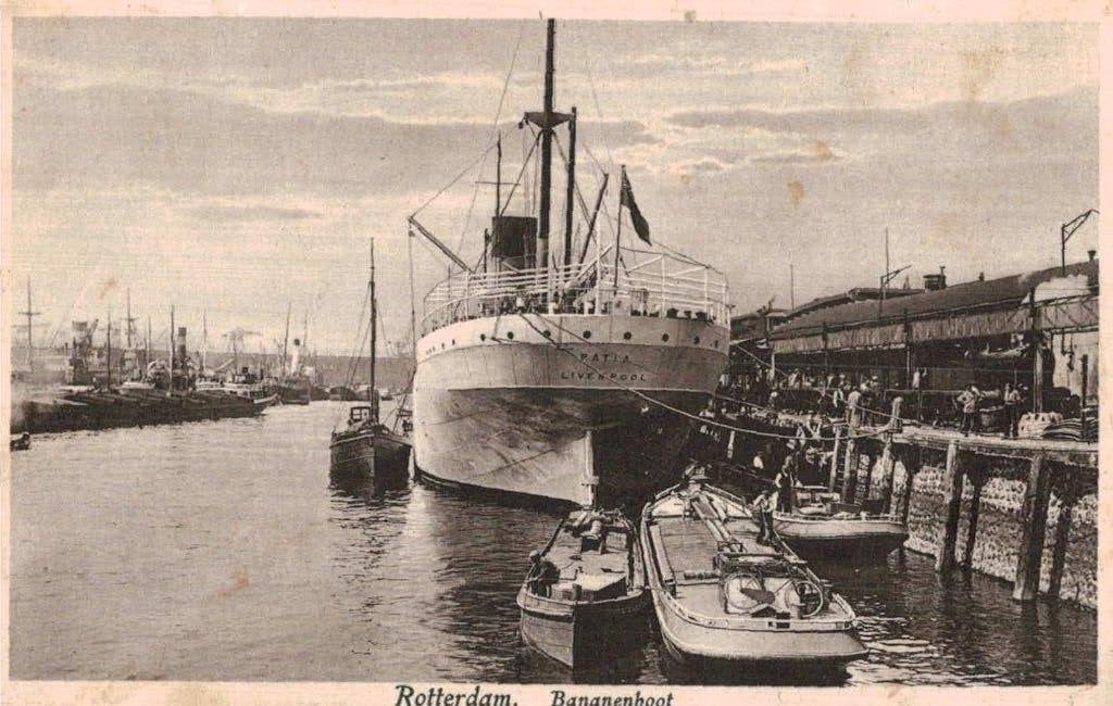 1937 ROTTERDAM Bananenboot, Verzamelen, Ophalen of Verzenden, 1920 tot 1940, Gelopen, Zuid-Holland