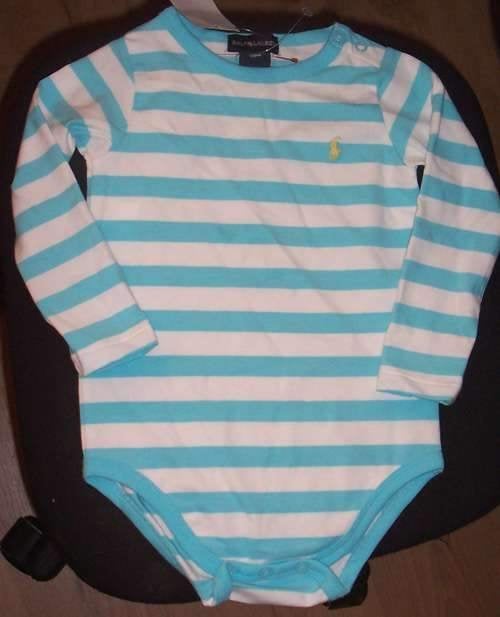 Ralph Lauren romper lange mouw blauw/wit maat 74 *NIEUW*, Nieuw, Ophalen of Verzenden, Pakje, Jongetje