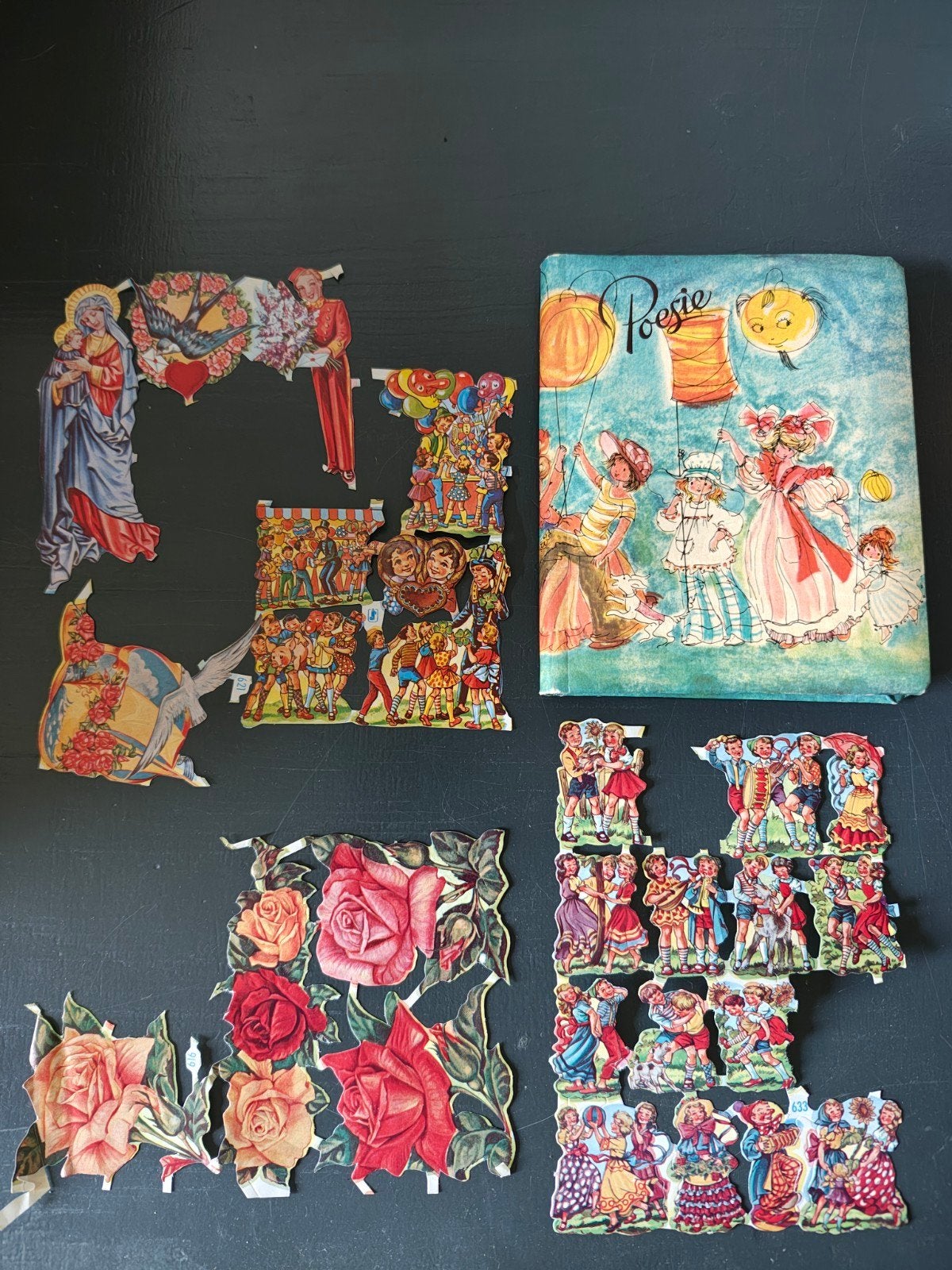 oud poesie album + plaatjes, Ophalen of Verzenden