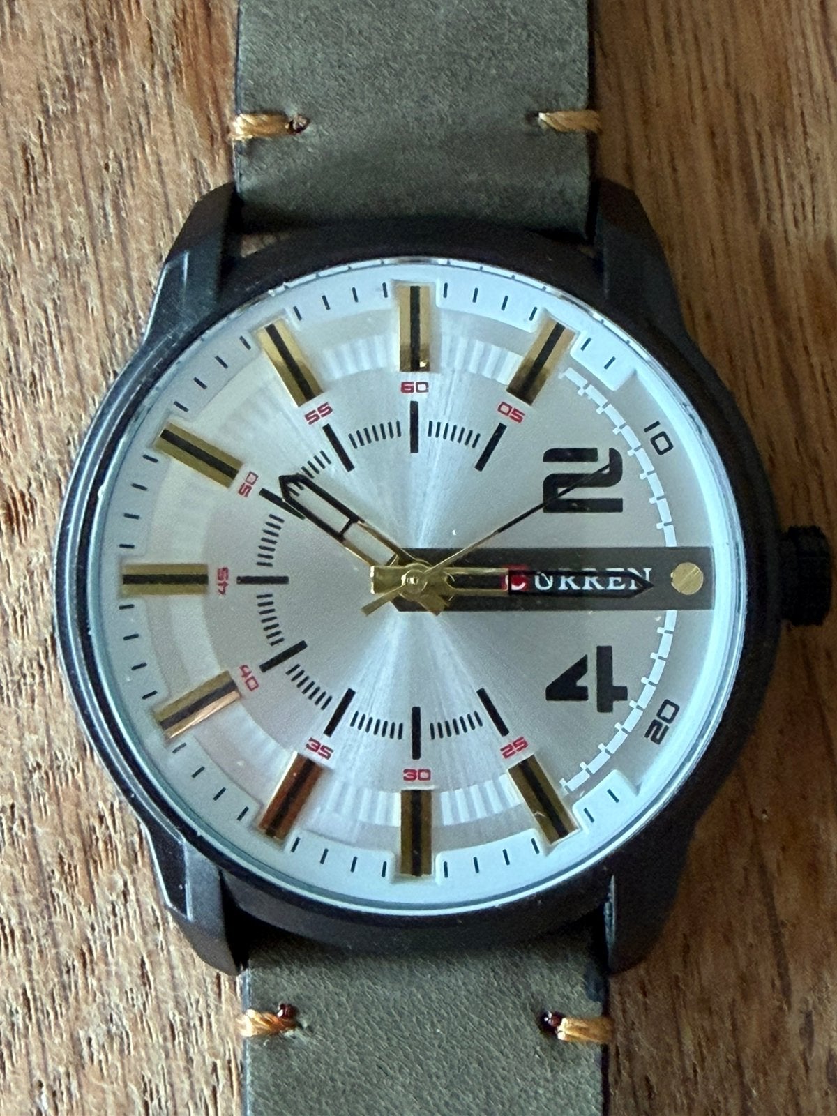 Curren trendy herenhorloge NIEUW, Overige merken, Leer, Staal, Polshorloge