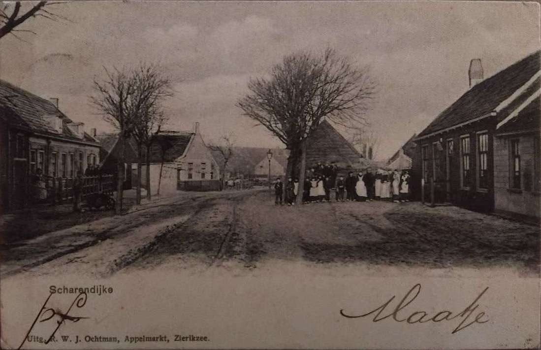 Scharendijke (Zeeland) - Dorpsgezicht ca. 1900-1905, Ophalen of Verzenden, Voor 1920, Gelopen, Zeeland
