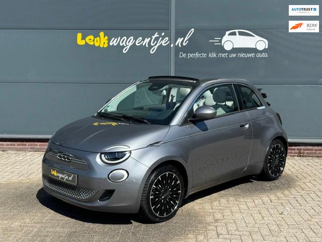 Fiat 500 C e La Prima 42 kWh Cabrio *full options *leder etc, Auto's, Gebruikt, Cabriolet, 4 stoelen, Automatische klimaatregeling