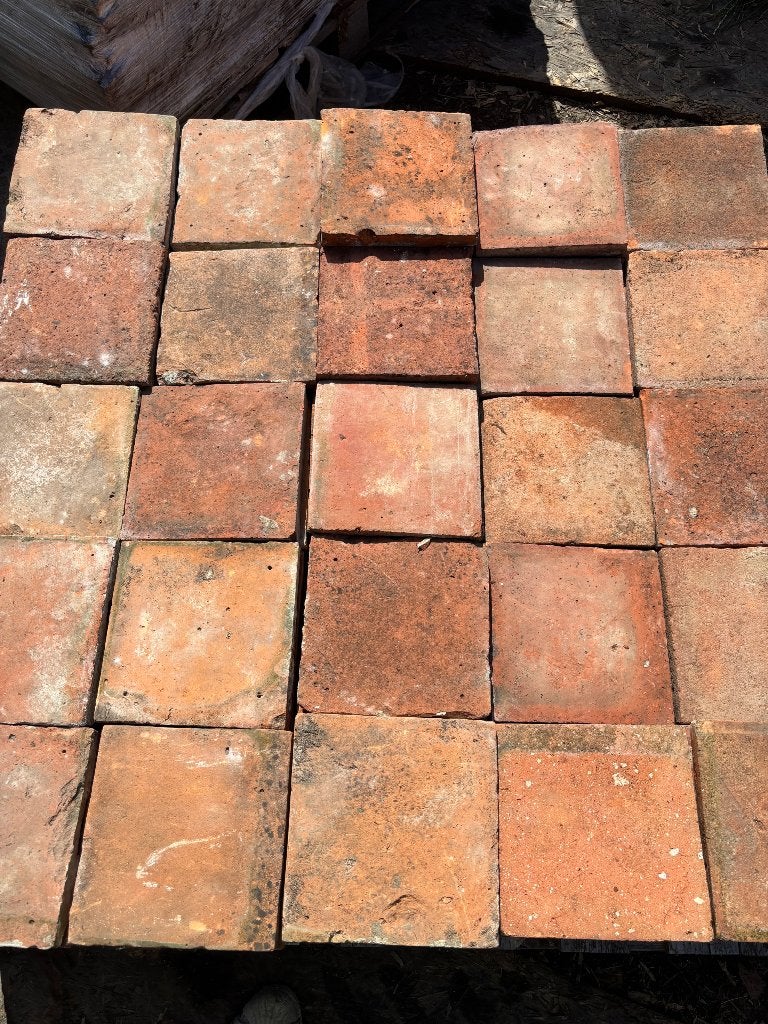 Lot Antieke terracotta tegels. Voor info BELLEN 0474220705, Ophalen