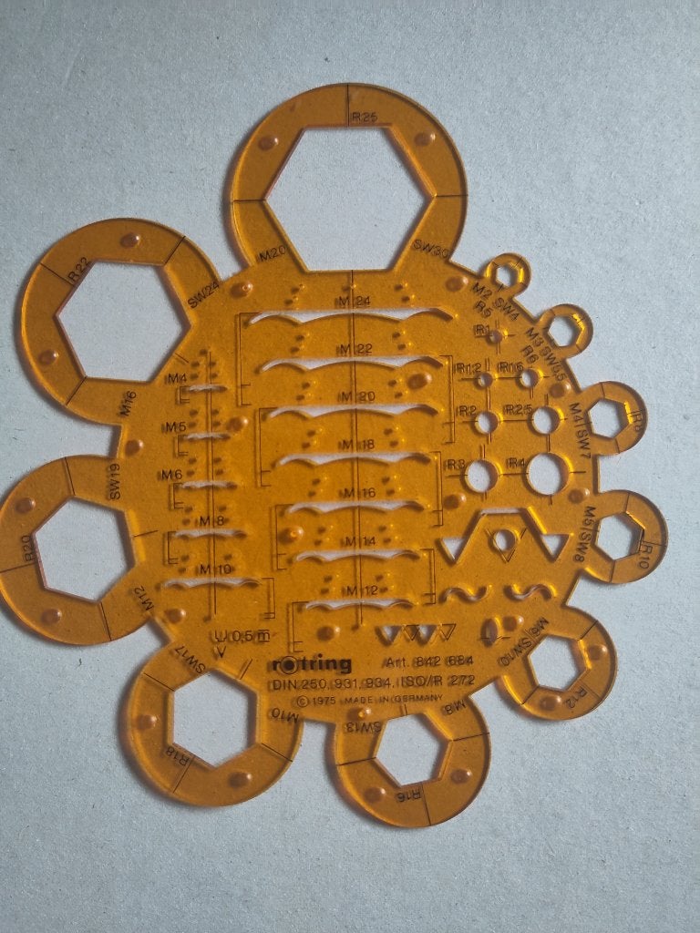 Bouten en moeren sjabloon Rotring, Hobby en Vrije tijd, Tekenen, Ophalen of Verzenden, Zo goed als nieuw, Overige typen