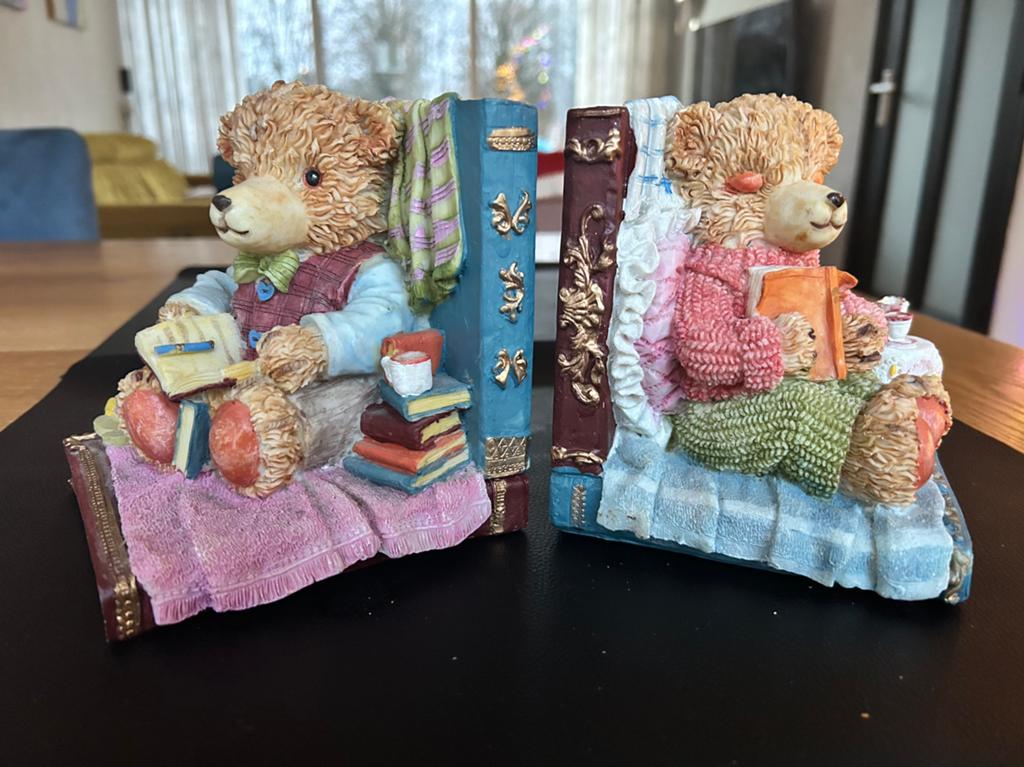 Vintage - Beren Boekensteunen - Jaren “80., Verzamelen, Beelden en Beeldjes, Ophalen of Verzenden, Zo goed als nieuw, Dier