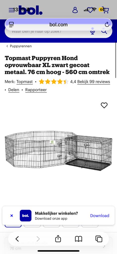 Puppy ren, Ophalen, Zo goed als nieuw