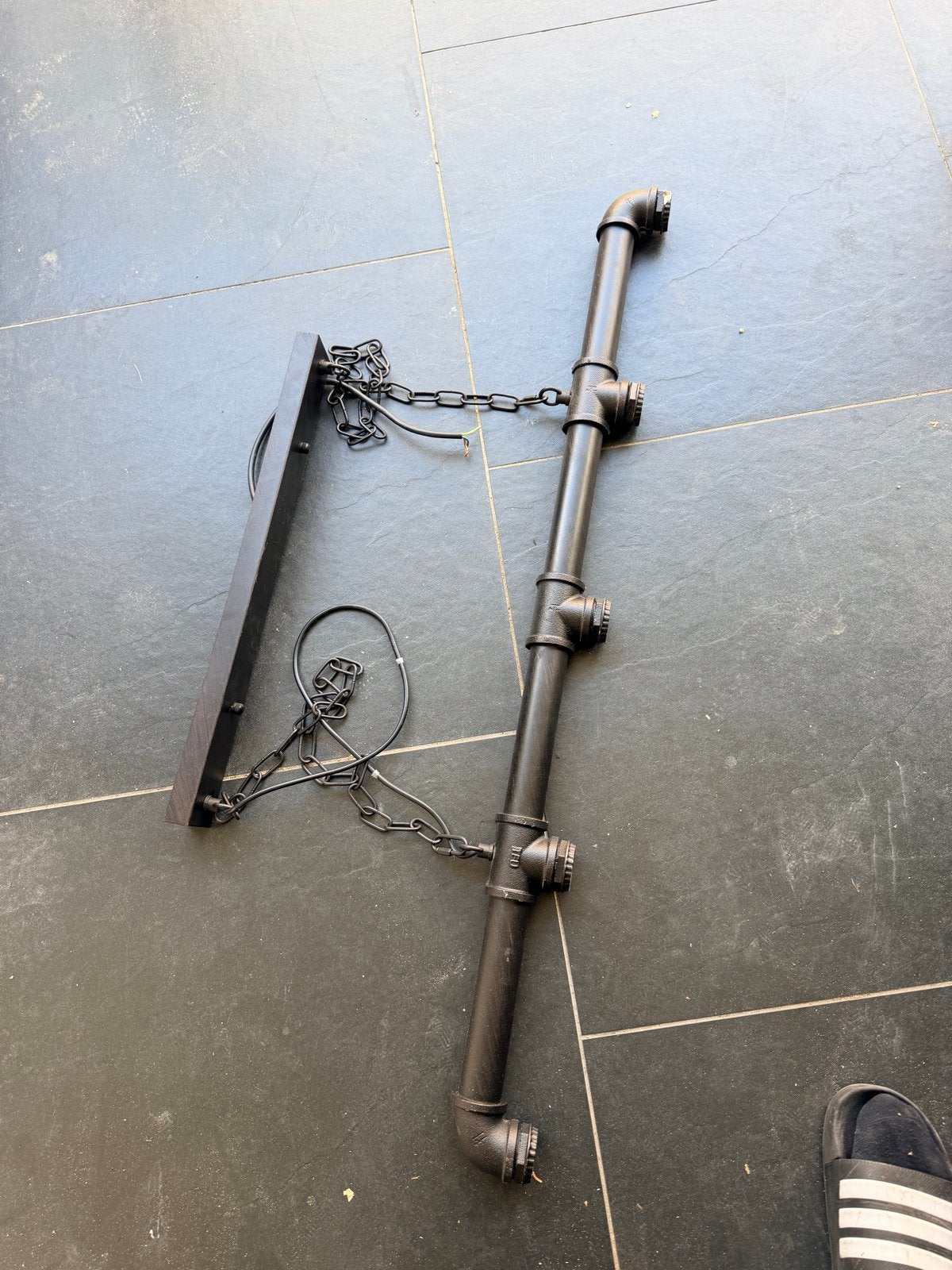 Industriële hanglamp van buizen - Zwart, Ophalen, Gebruikt, Metaal, Overige fittingen