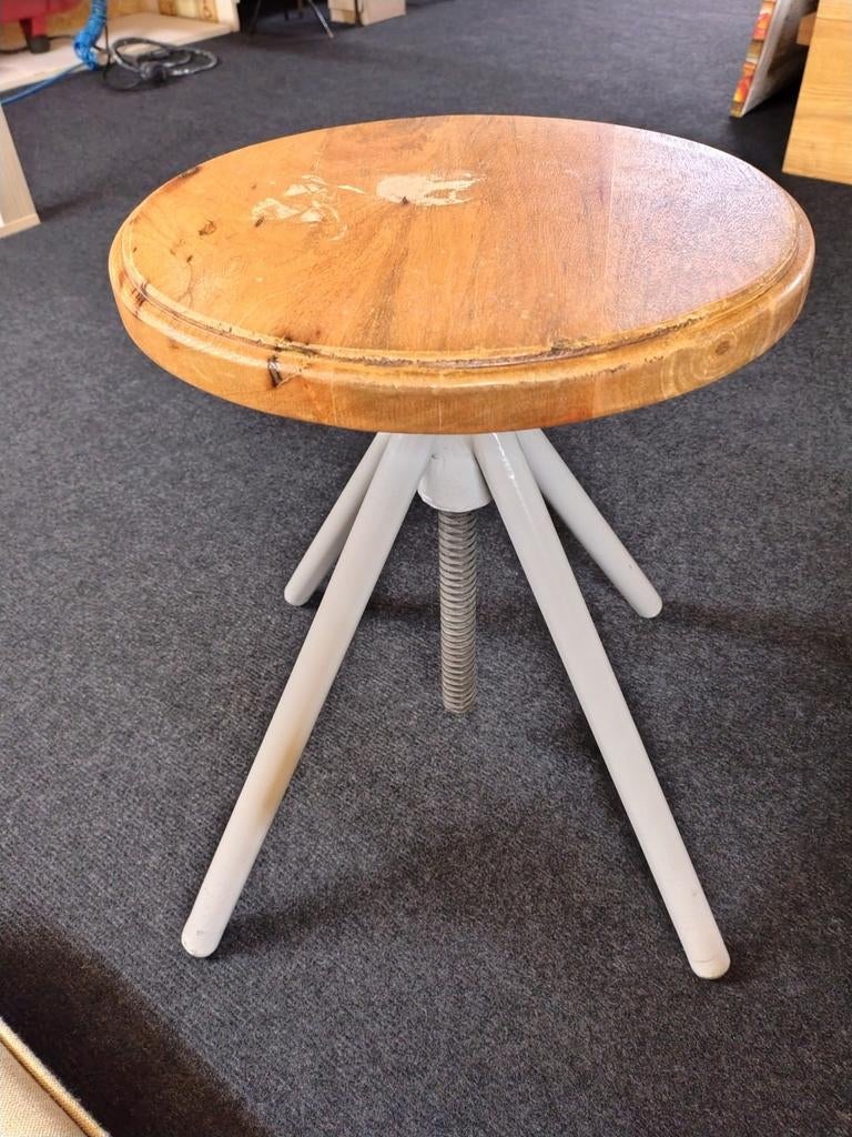 Industriële kruk plantentafel, Ophalen, Hout