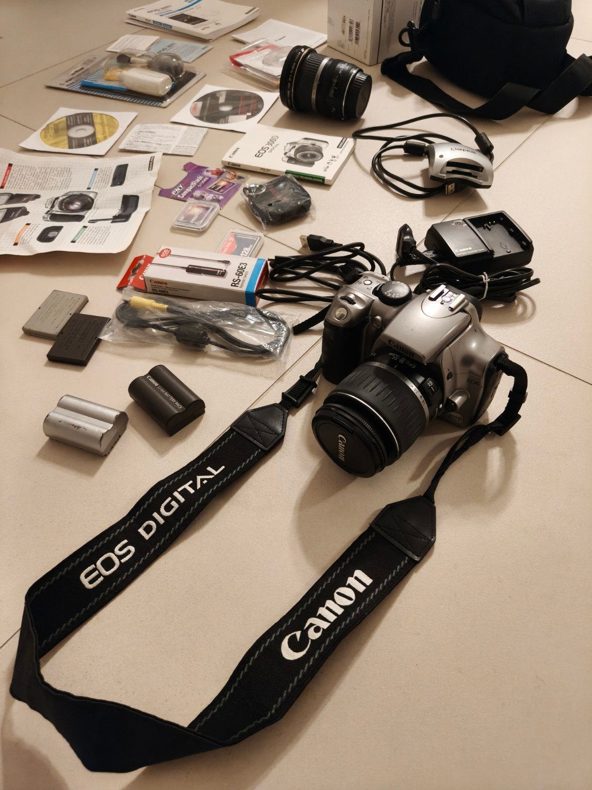 Canon EOS 300D Complete Set 18-55 mm + 10-22 mm Accessoires✅, Ophalen of Verzenden