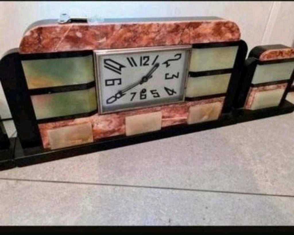 Vintage Art Deco Mantelklok uniek Design, Ophalen of Verzenden