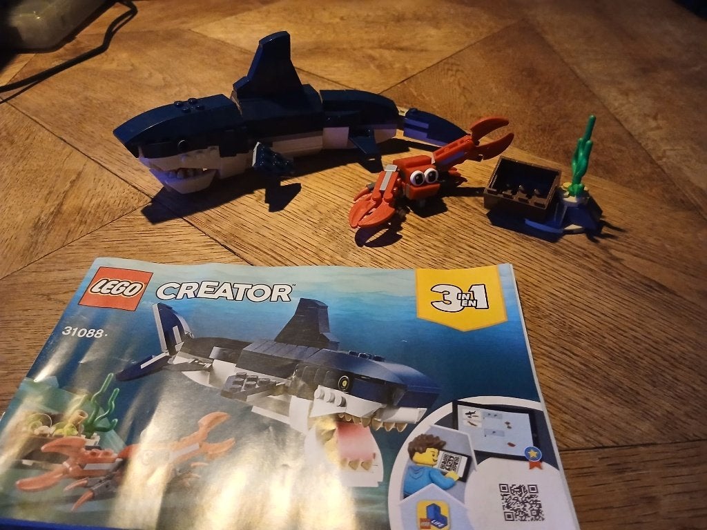 Lego Creator 3in1 31088 Haai, Krab en Kist, Ophalen, Lego, Zo goed als nieuw, Compleet