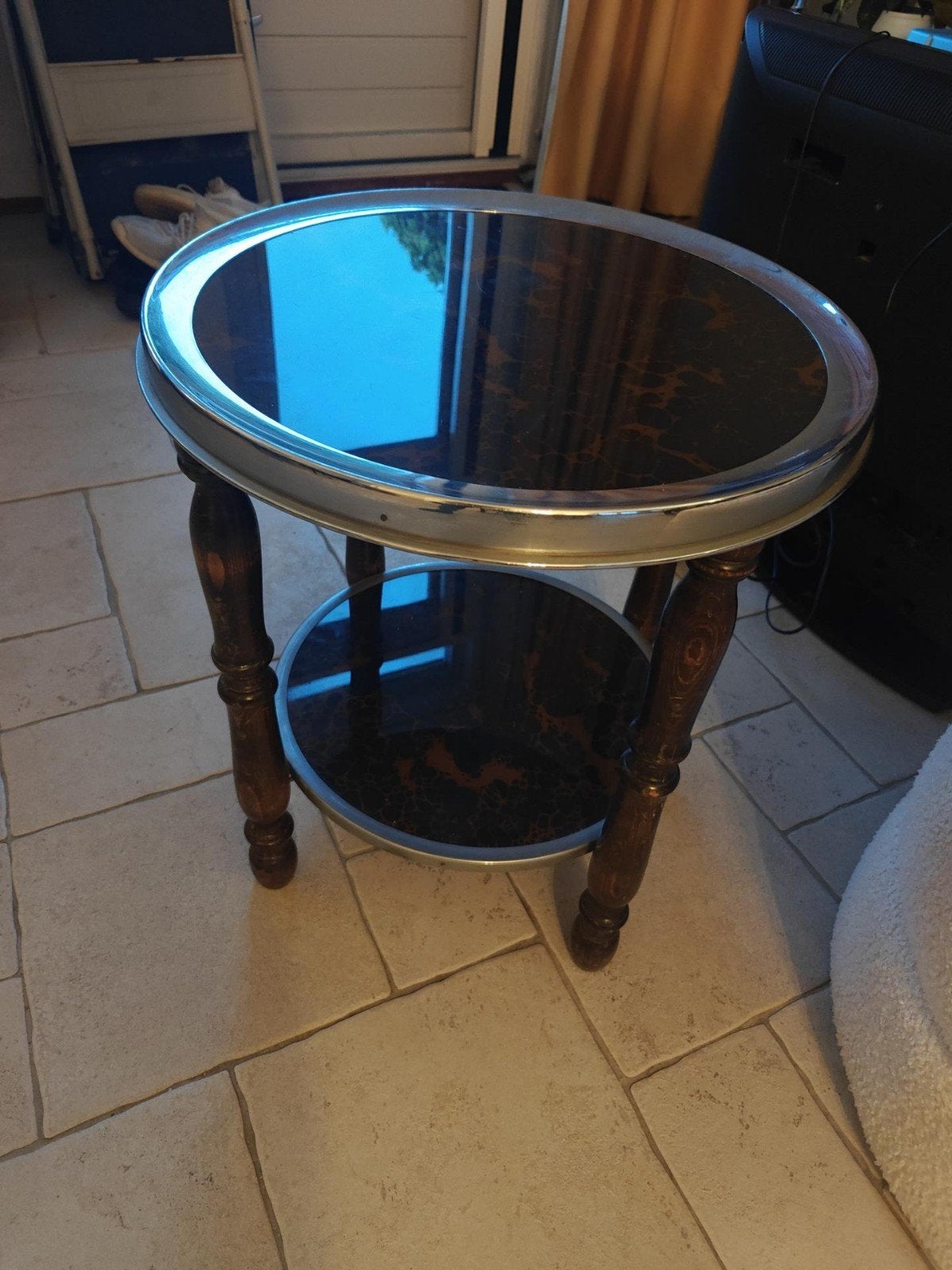Vintage Rooktafel met Twee Bladen, Ophalen of Verzenden