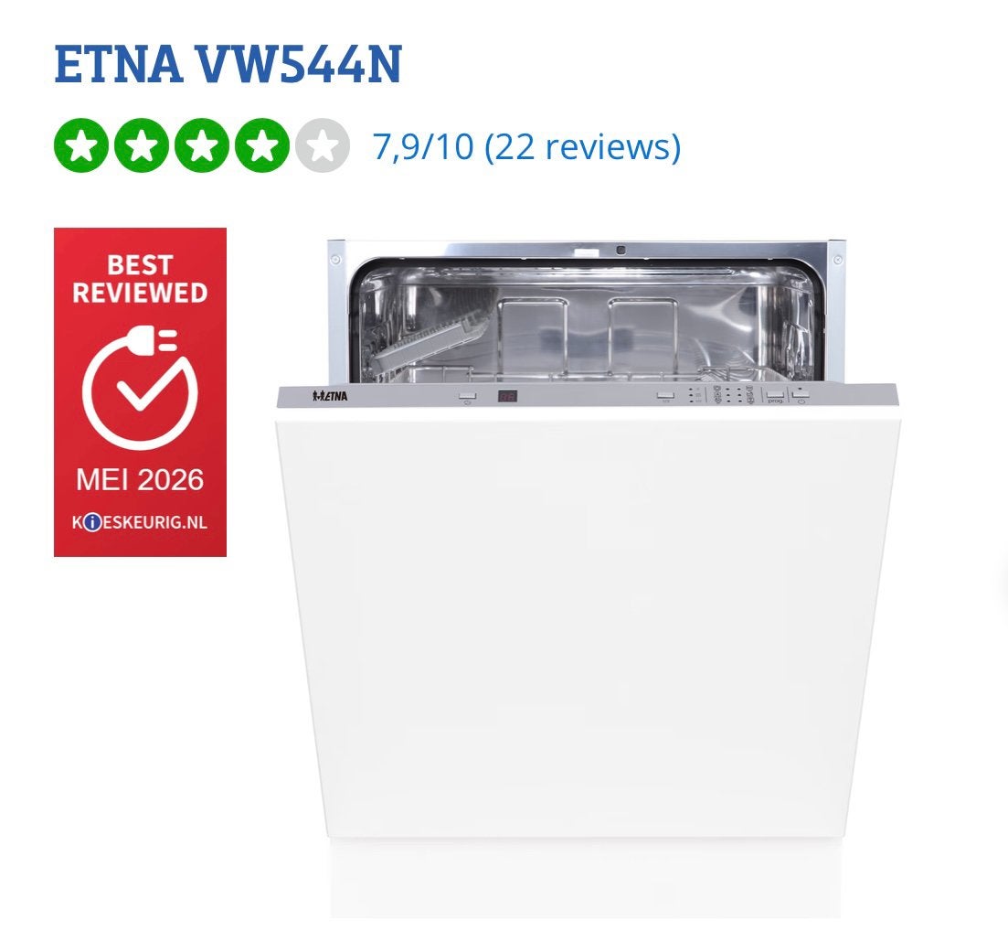 ETNA VW544N volledig geïntegreerde vaatwasser NIEUW!, Ophalen, Zo goed als nieuw, Inbouw, Minder dan 85 cm