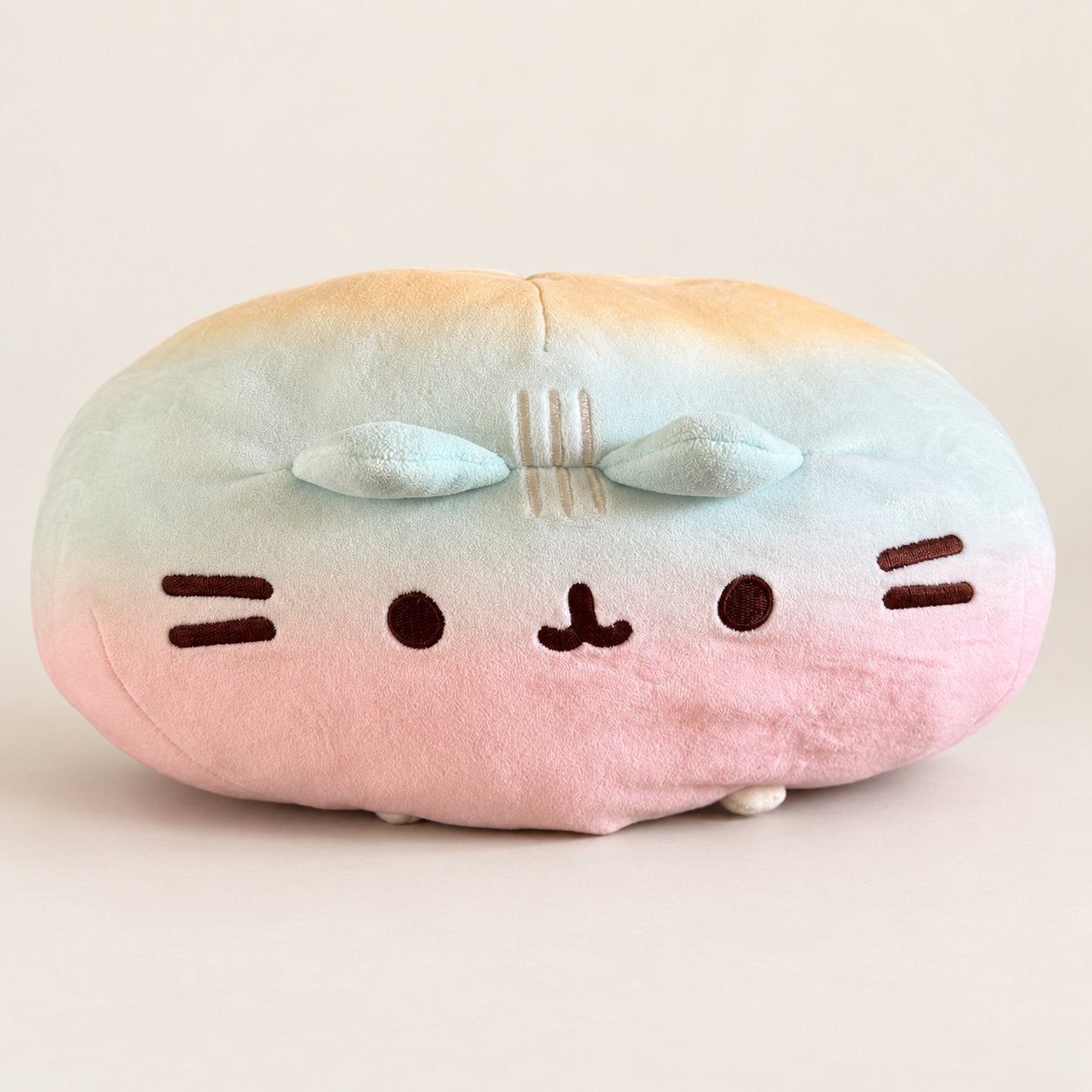 Pastelkleurige kattenknuffel / knuffelkussen – €15, Overige merken, Overige karakters, Ophalen of Verzenden, Zo goed als nieuw