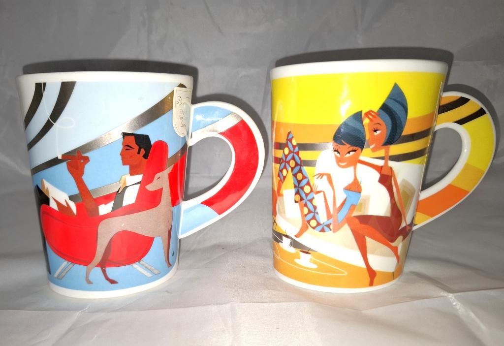Dunoon "Monsieur Z" vintage stijl mokken (Retro Look), Ophalen of Verzenden, Zo goed als nieuw, Overige stijlen, Kop(pen) en/of Schotel(s)