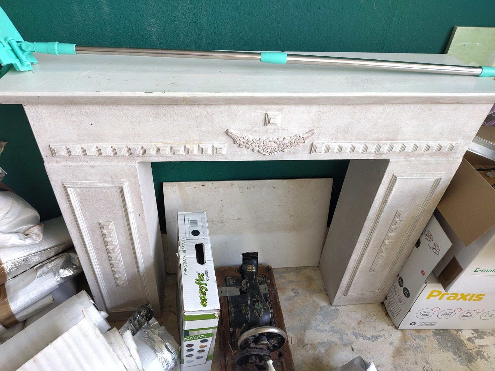 Decoratieve schouwombouw, wit, klassieke stijl, Huis en Inrichting, Ophalen