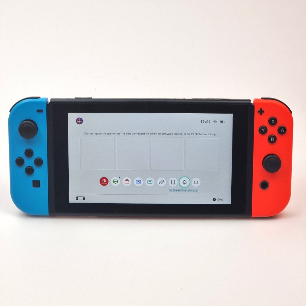 Nintendo Switch V1 Console Rood/Blauw | Nette staat, Nintendo, Zo goed als nieuw, Support@nintendo.com, 11-1 Hokotate-cho, Kamitoba, Minami-ku
Kyoto 601-8501
Japan