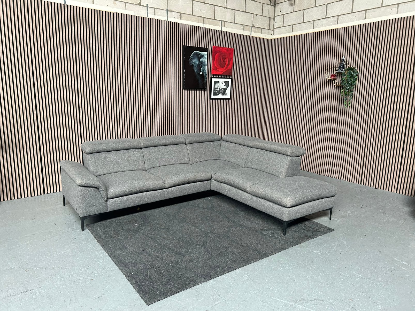 GRATIS LEVERING Hoekbank Grijs 263X220 GEREINIGD, Ophalen of Verzenden, Zo goed als nieuw, Vierpersoons of meer, Stof