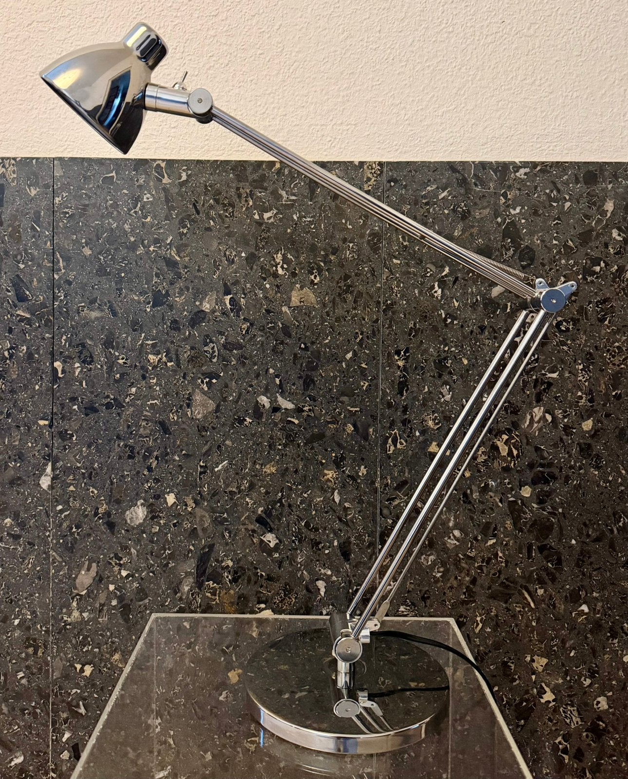 Vintage IKEA ANTIFONI A1501 bureaulamp chroom – design, Bureaulamp, Ophalen of Verzenden, IKEA, Metaal
