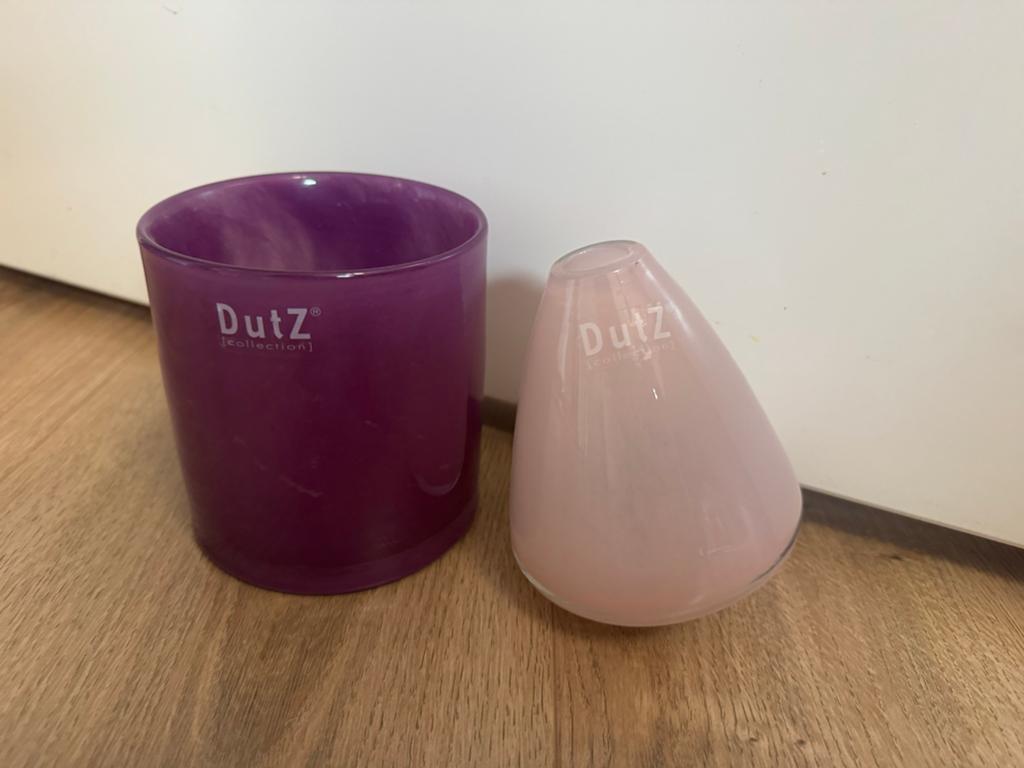 Prachtige set glazen vazen van DUTZ, Ophalen, Overige kleuren, Minder dan 50 cm, Glas