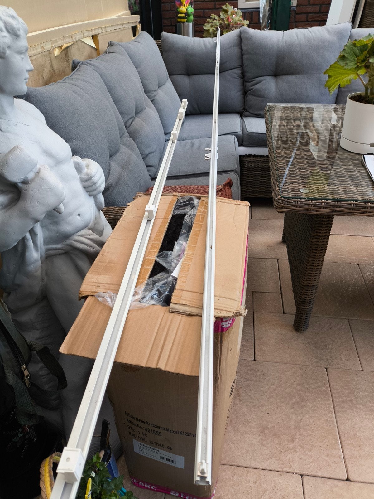 Witte metalen gordijnrails - 280 cm lang, Ophalen, Gebruikt, Wit, 200 cm of meer