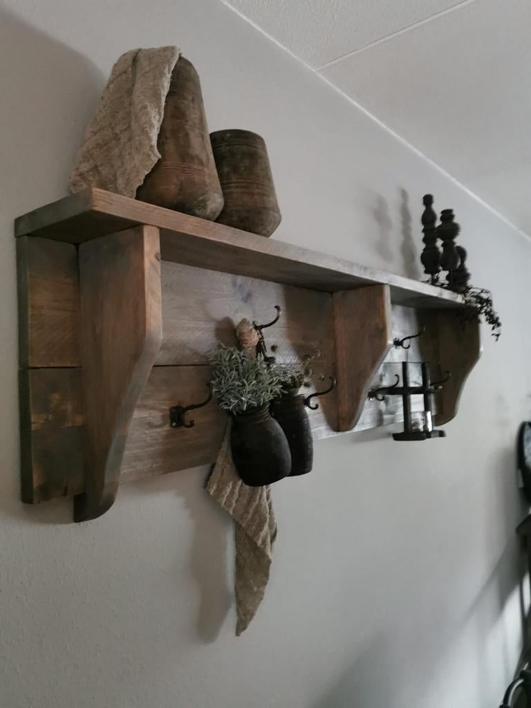 Regaal kapstok, Ophalen of Verzenden, Hout, Wandkapstok, Minder dan 100 cm