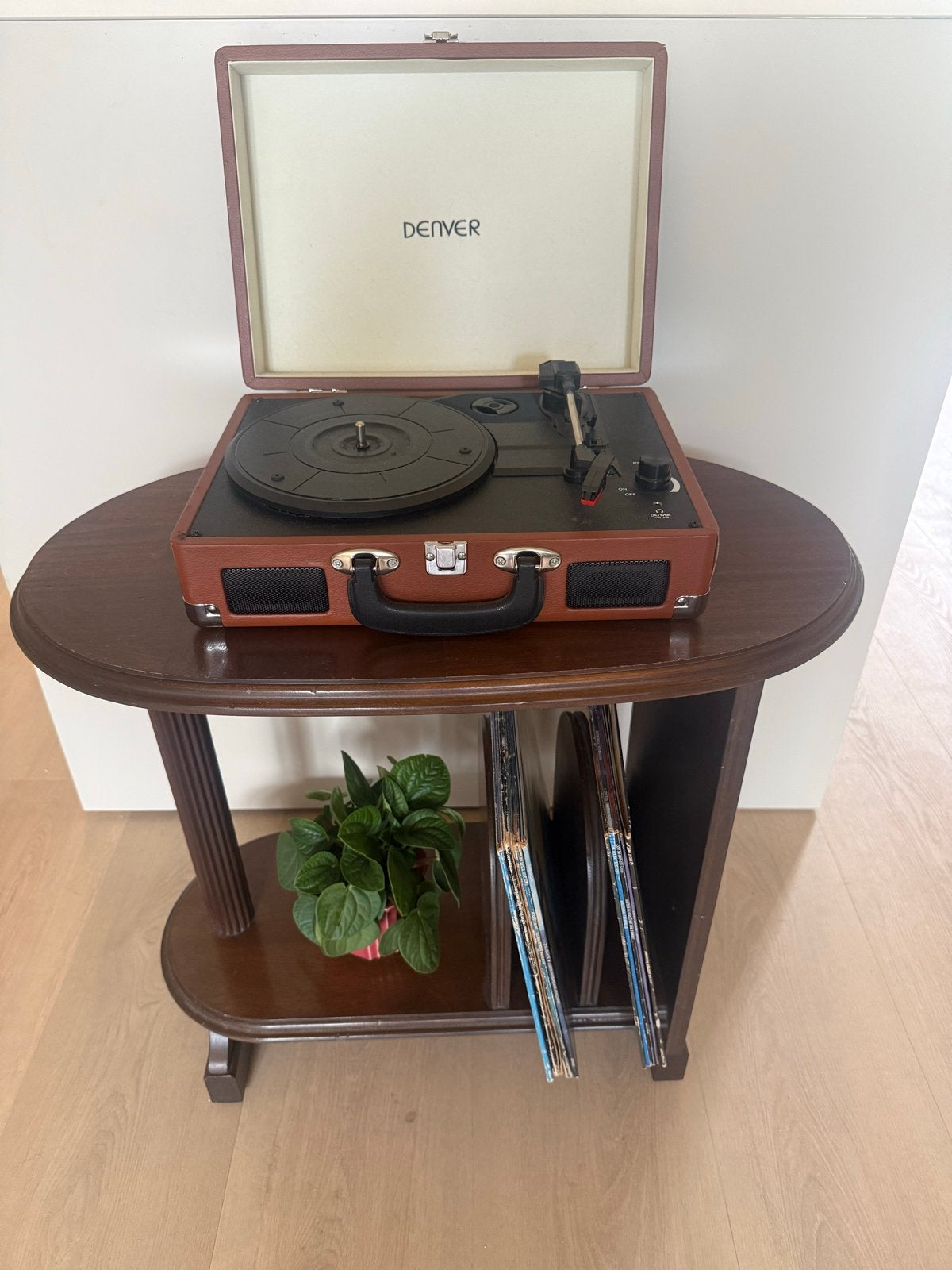 Vintage Retro Platenkast / Bijzettafel, Ophalen, Huis en Inrichting