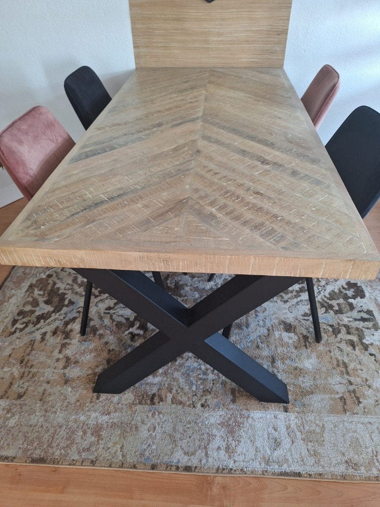 Eettafel Woood Mango hout, Huis en Inrichting, Tafels | Eettafels, Ophalen, 150 tot 200 cm, Zo goed als nieuw, 150 tot 200 cm