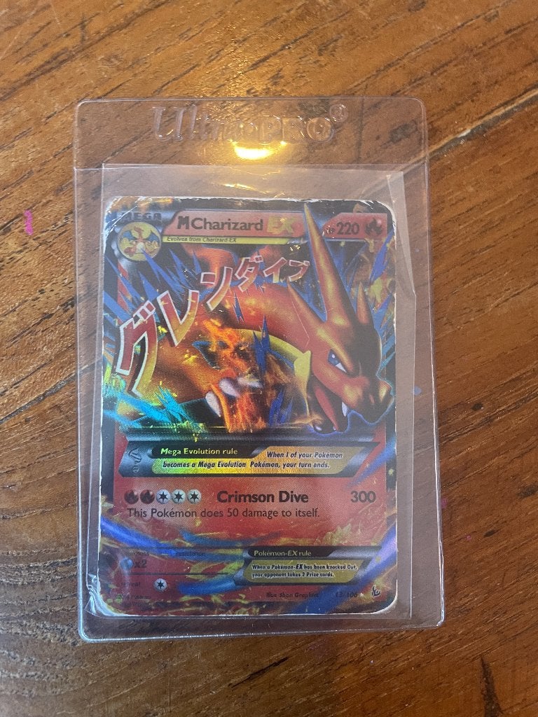 Mega Charizard EX pokemonkaart, Ophalen of Verzenden, Gebruikt, Losse kaart