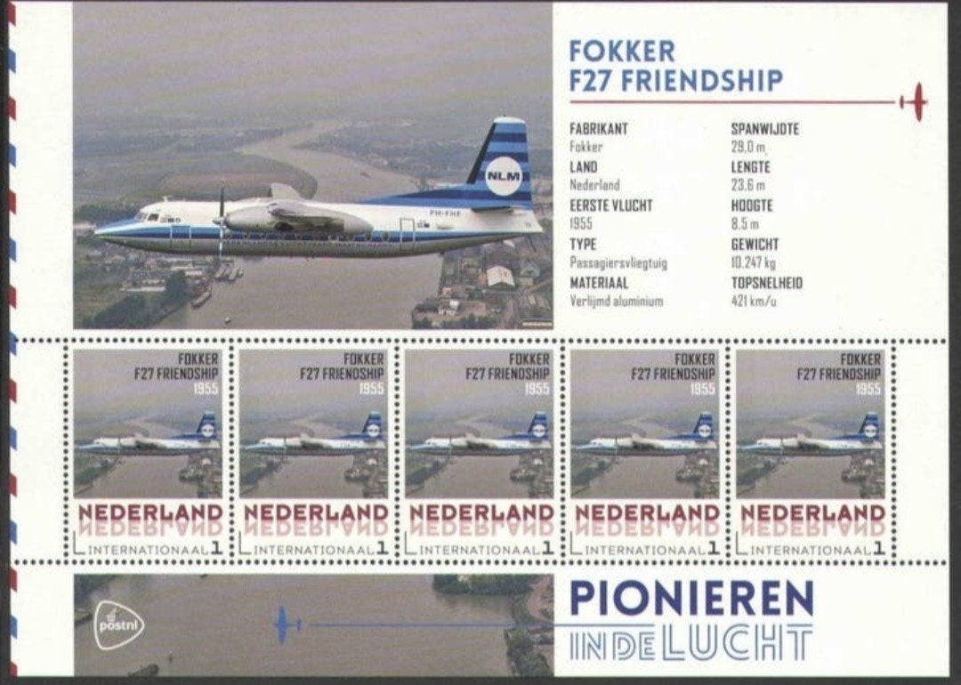 Vel Pioniers in de Luchtvaart - Fokker F27 Friendship Pf., Verzenden, Postfris