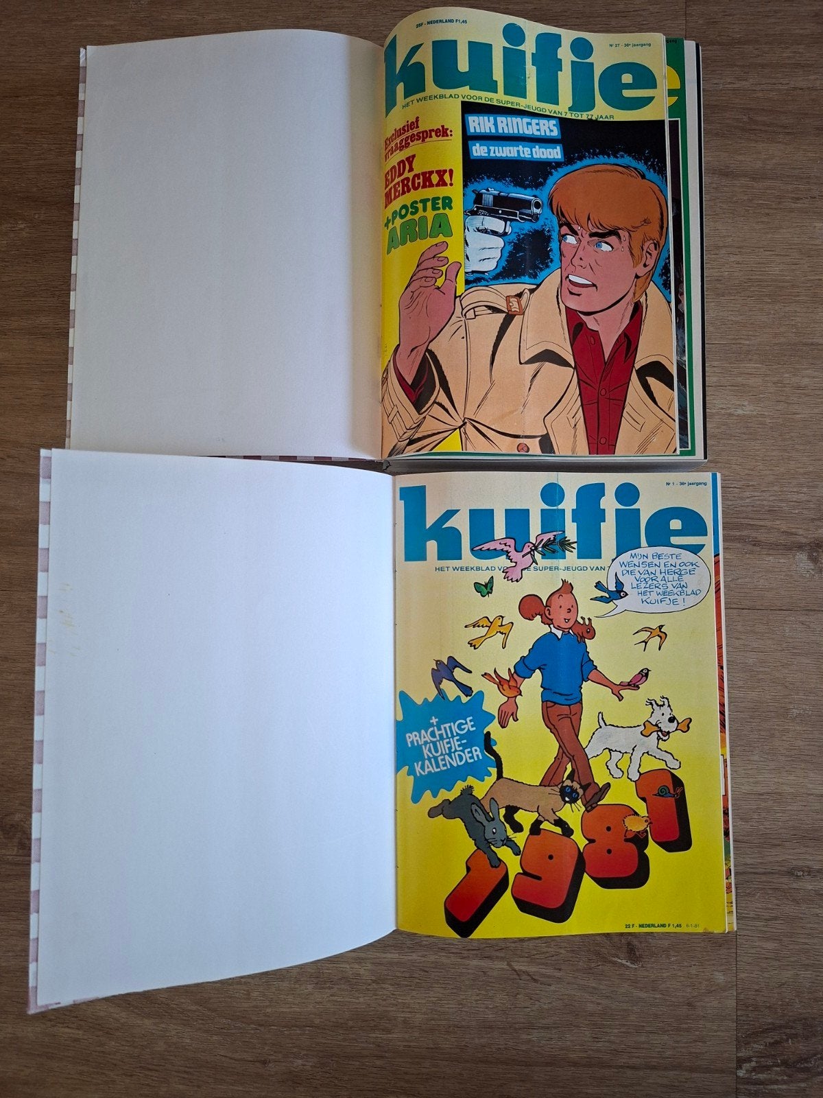 Complete jaargang Kuifje stripboeken jaar 1981. 36e jaargang, Boeken, Complete serie of reeks, Ophalen of Verzenden, Gelezen