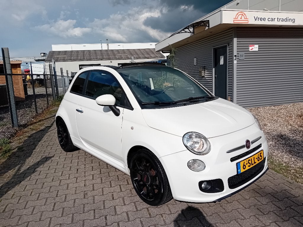 Fiat 500C 0.9 85pk Turbo Twinair 2013 Wit, Euro 5, Elektrische ramen, Zwart, Cabriolet