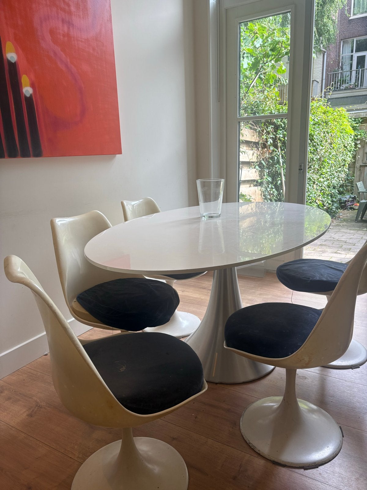 Vintage Saarinen Ovale Eettafel - Opknapper, Ophalen, Gebruikt, Kunststof, 50 tot 100 cm