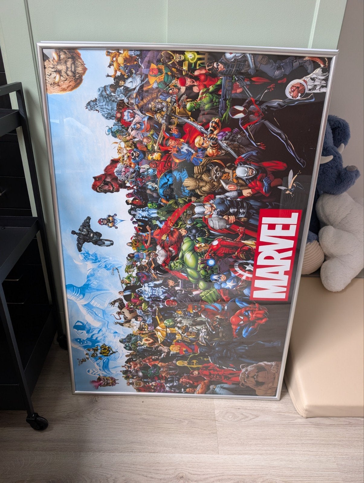 Harley Quinn en Marvel Posters - Ingelijst, Ophalen, Zo goed als nieuw, Schilderij, 75 – 100