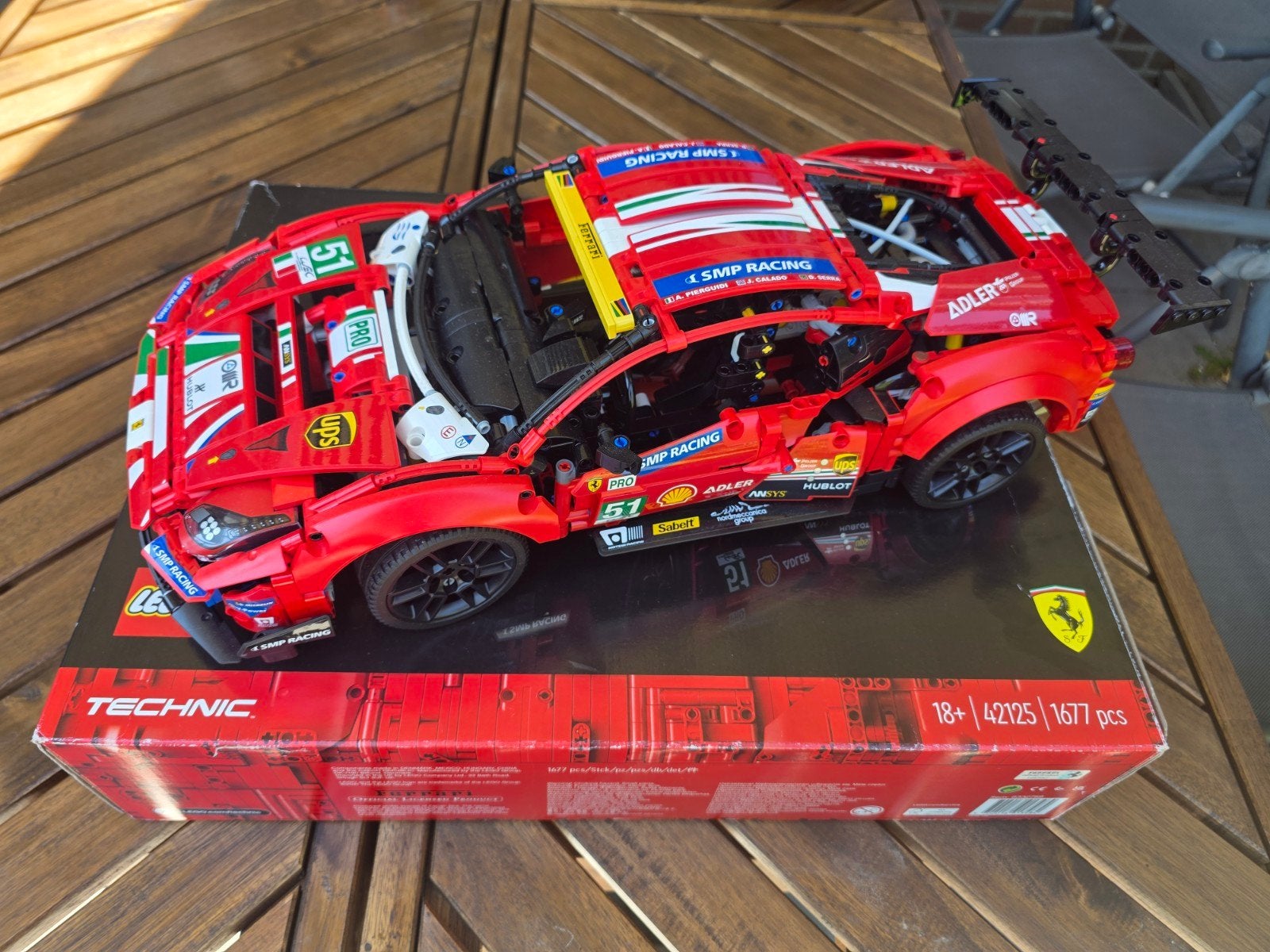LEGO Technic Ferrari 488 GTE AF Corse #51 Raceauto, Ophalen, Zo goed als nieuw, Technic, Complete set