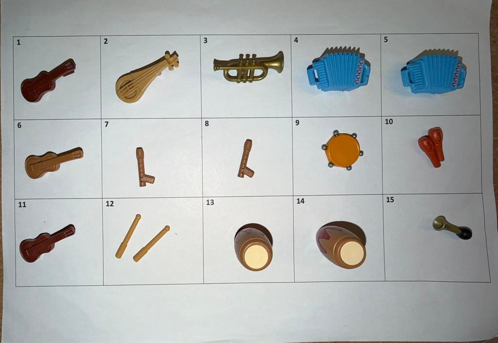 Mrt 600: playmobil: onderdelen: muziekinstrumenten, Ophalen of Verzenden, Gebruikt, Los playmobil
