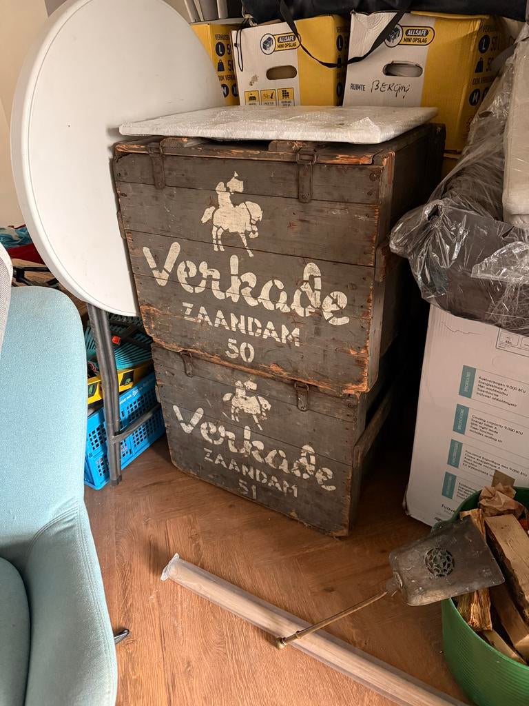 Vintage Verkade kist, Ophalen, Gebruikt, 50 tot 100 cm