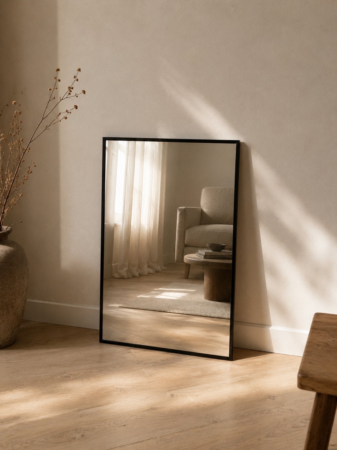 Rechthoekige spiegel (50x70) met zwart frame Zara home, Huis en Inrichting, Ophalen, Zo goed als nieuw, Minder dan 100 cm, Rechthoekig