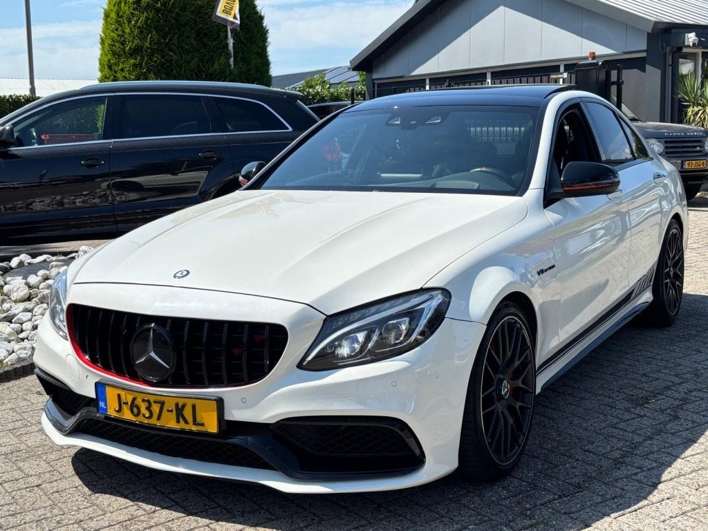Mercedes-Benz C-Klasse AMG 63 Edition 1 C63 Wit 2015 Pano, Automaat, Achterwielaandrijving, Gebruikt, Wit