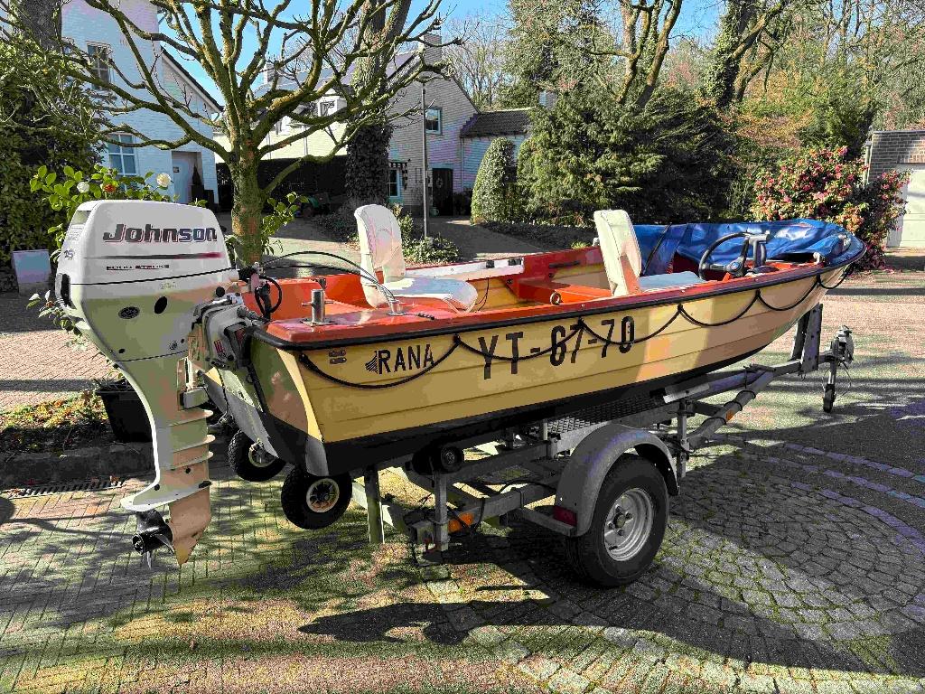 Rana 14 visboot compleet, Watersport en Boten, Vis- en Consoleboten, Ophalen, Gebruikt, 4 m, 15 pk