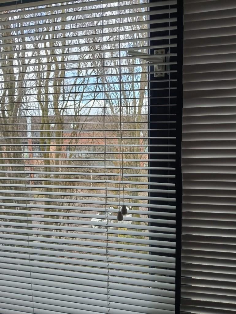 houten luxaflex wit 90 cm breed, Gebruikt, Wit, 150 tot 200 cm, 50 tot 100 cm