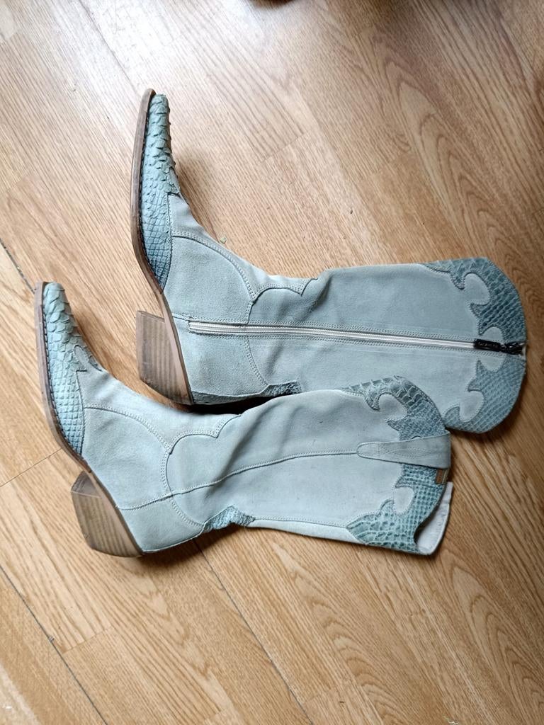 Westernlaarzen Suède Brako mt 37, Kleding | Dames, Schoenen, Ophalen of Verzenden, Zo goed als nieuw, Blauw