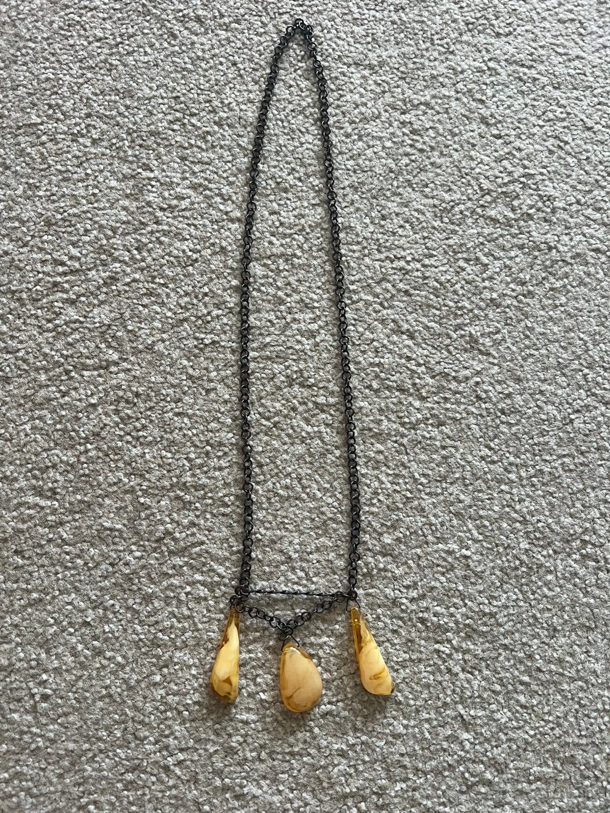 Vontage ketting amber, Ophalen of Verzenden, Zo goed als nieuw, Bruin, Steen of Mineraal