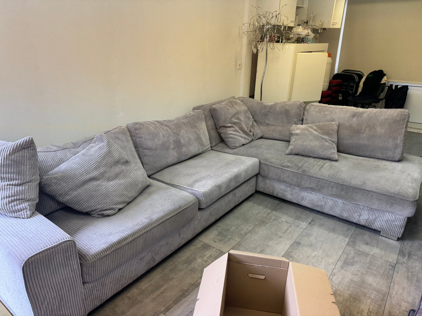 Bankstel 1 jaar oud, Hoekbank, 300 cm of meer, Ophalen of Verzenden, Zo goed als nieuw