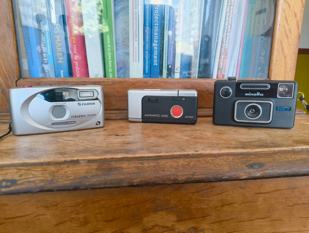 Vintage camera's: Fujifilm, Agfamatic, Minolta, Ophalen, Gebruikt, Compact, Overige Merken