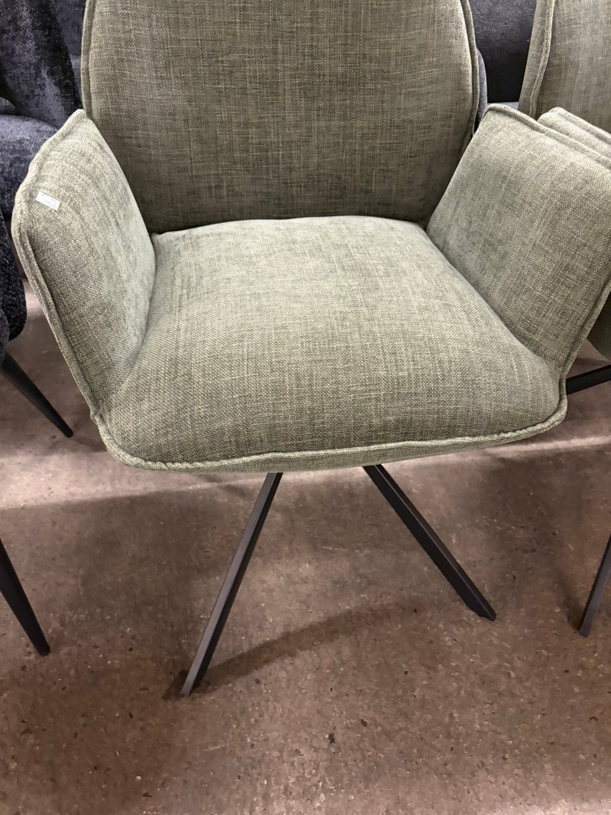 6 stoffen groen/blauwe draai eetkamerstoelen- Nieuw!, Ophalen, ., ., Eén
