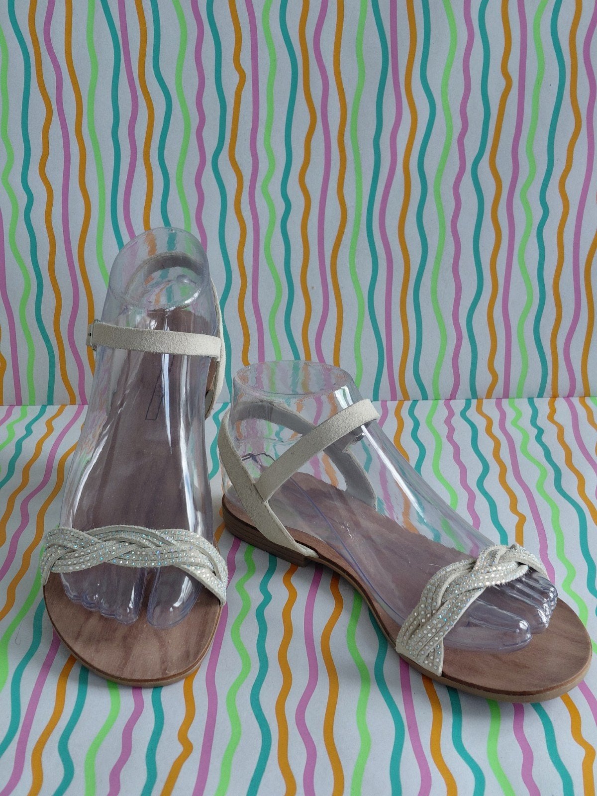 Z.g.a.n. suède Esprit sandalen 37, Beige, Zo goed als nieuw, Esprit, Sandalen of Muiltjes