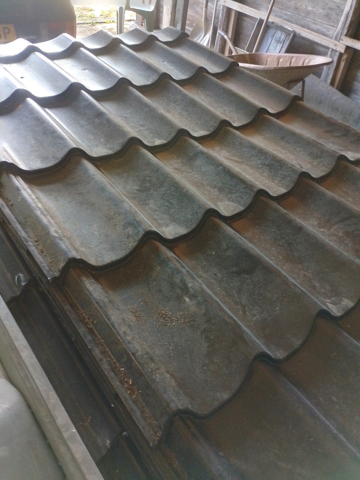 Gebruikte dakpanplaten - Ideaal voor schuur of afdak, Doe-het-zelf en Verbouw, Dakpannen en Dakbedekking, Dakplaat of Dakpanplaat